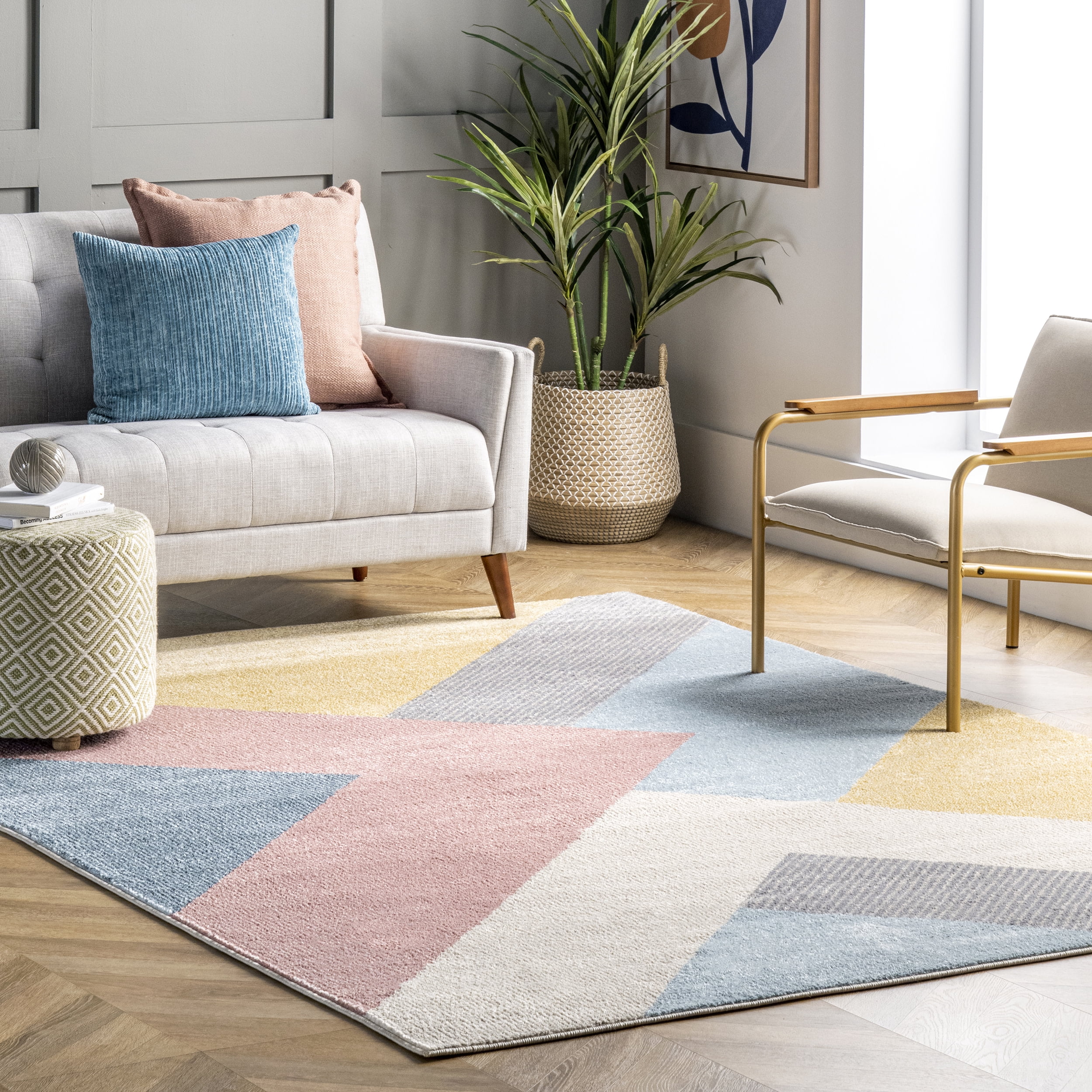 nuLOOM Selina Abstract Modern Area Rug, 6' 7" x 9', Pink