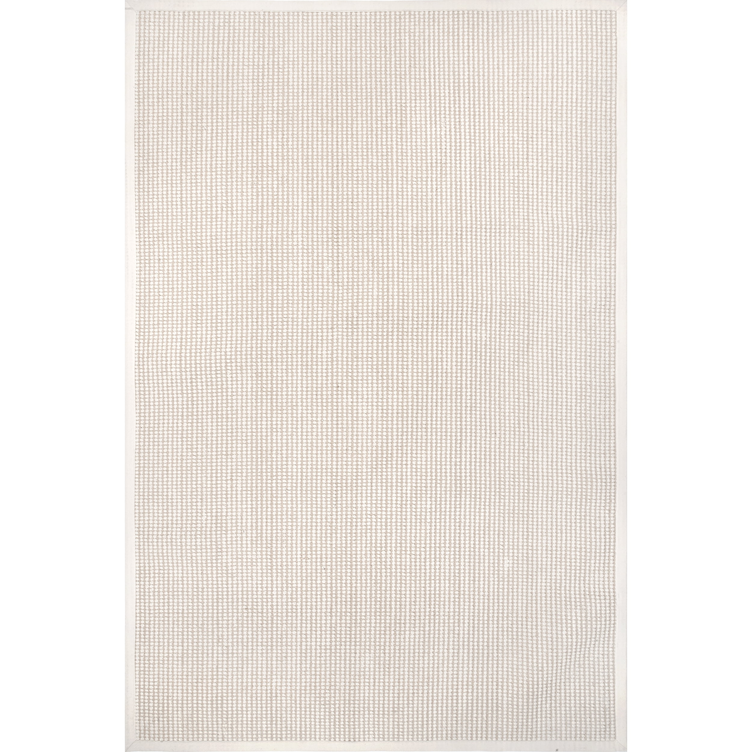Ivory and Beige Wool Cotton Rectangular Area Rug