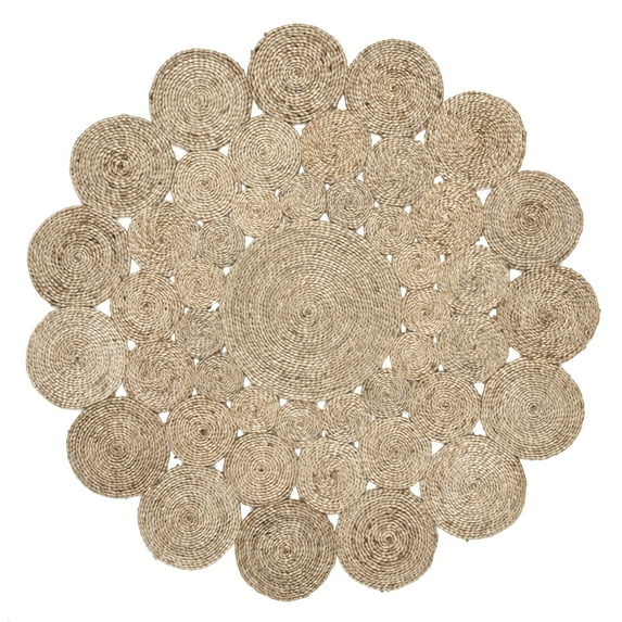 nuLOOM Senabu Braided Concentric Circles Area Rug, 8', Natural