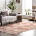 thumbnail image 1 of nuLOOM Serenity Machine Washable Diamond Trellis Area Rug, 8' x 10', Peach, 1 of 2