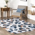 thumbnail image 1 of Nuloom Serina SpinClean Modern Leapord Machine Washable Area Rug, 3' 3" x 5', Serina Blue, 1 of 6