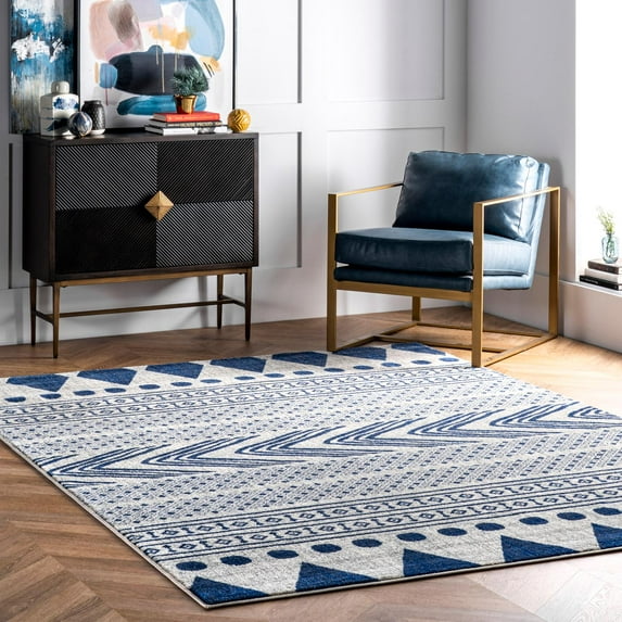 nuLOOM Shaina Tribal Runner Rug, 2' 6" x 6', Blue