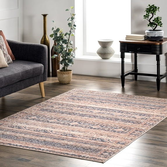 nuLOOM Shandi Distressed Moroccan Machine Washable Area Rug, 5' x 8', Gray