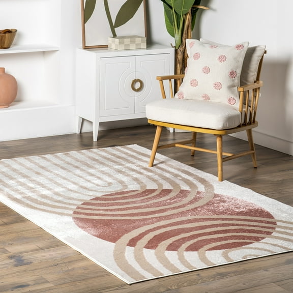nuLOOM Shandra Abstract Sky Area Rug, 4' 3" x 6', Blush