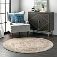thumbnail image 1 of nuLOOM Justine Vintage Medallion Area Rug, 5', Round, Justine Beige, 1 of 17