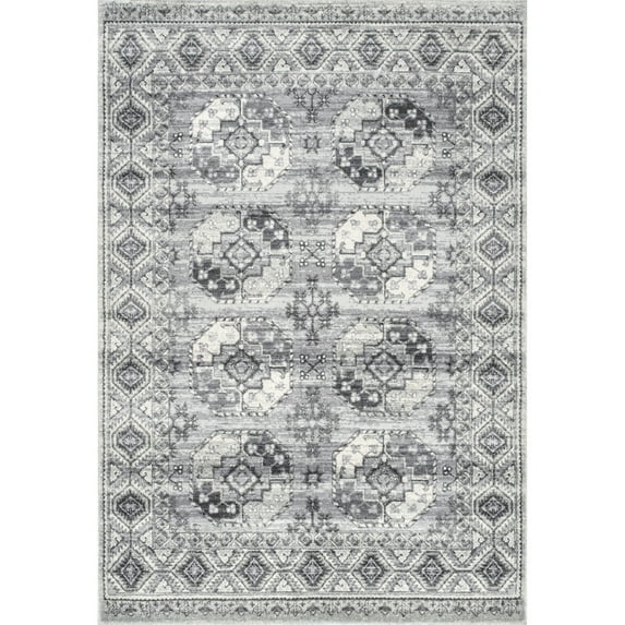 nuLOOM Shea Vintage Area Rug, 4' x 6', Gray