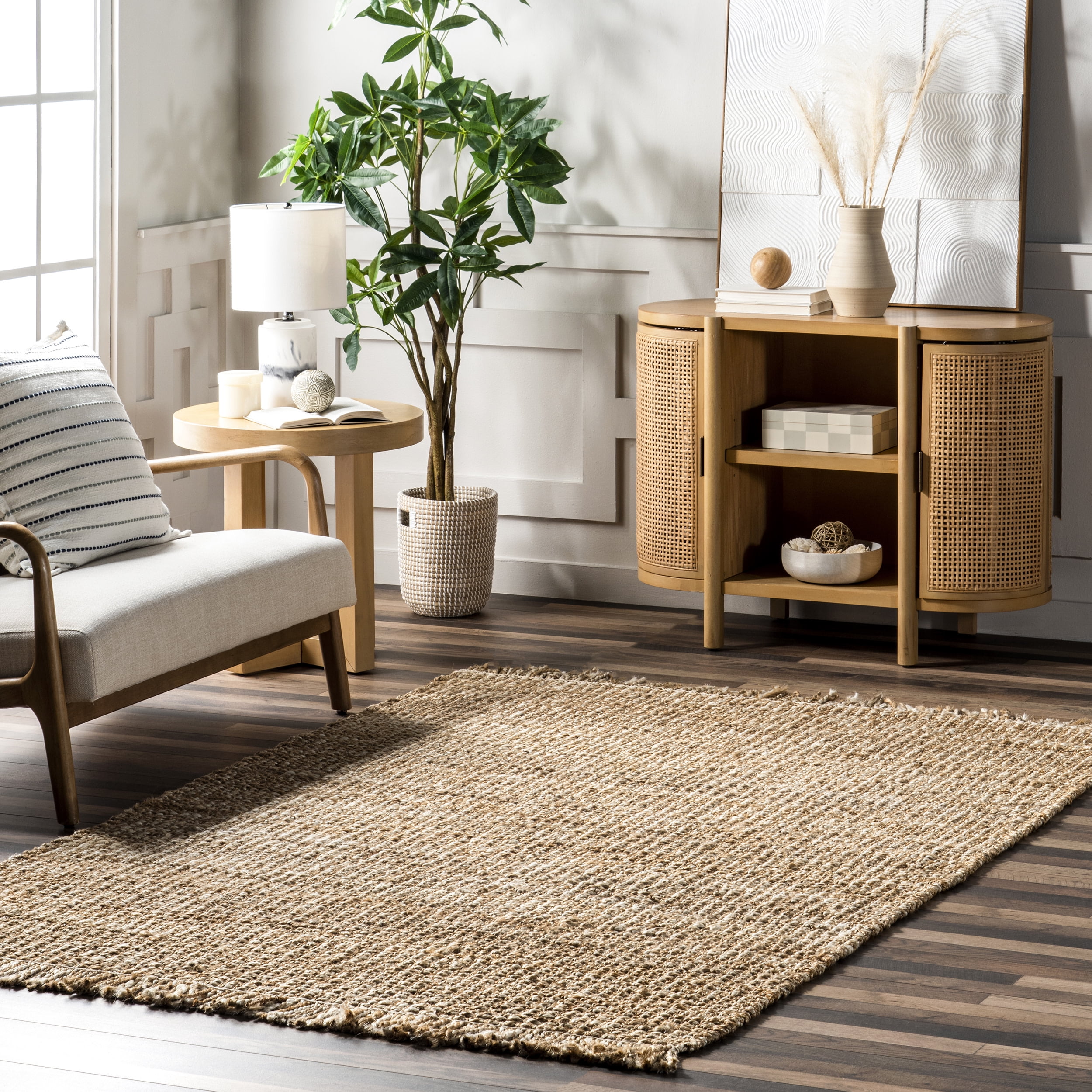 nuLOOM Shereez Casual Jute Tassel Area Rug, 5' x 8', Natural