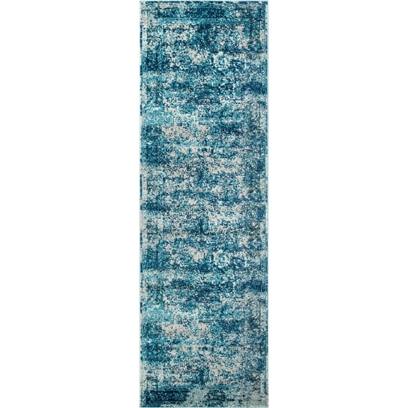 nuLOOM Shuler Vintage Runner Rug, 2' 6" x 8', Ocean Blue