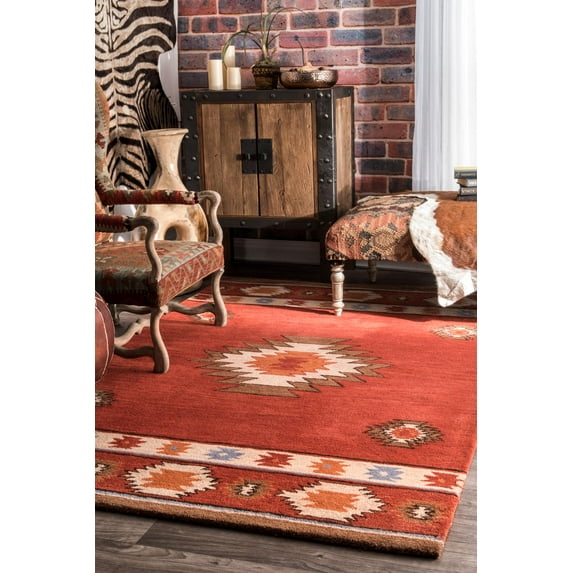 nuLOOM Shyla Abstract Wool Accent Rug, 3' x 5', Wine