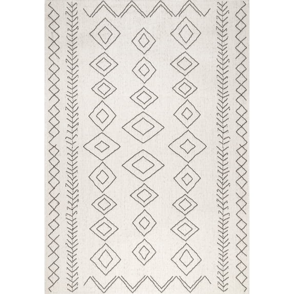 nuLOOM Sierra Moroccan Diamond Outdoor Accent Rug, 2' x 3', Ivory