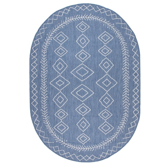 nuLOOM Sierra Moroccan Diamond Outdoor Area Rug, 8' x 10', Blue