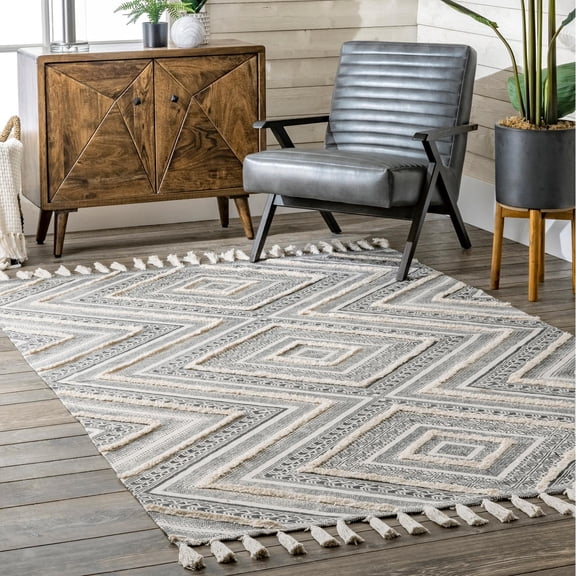 nuLOOM Simbo Greek Eye Trellis Area Rug, 5' x 8', Gray