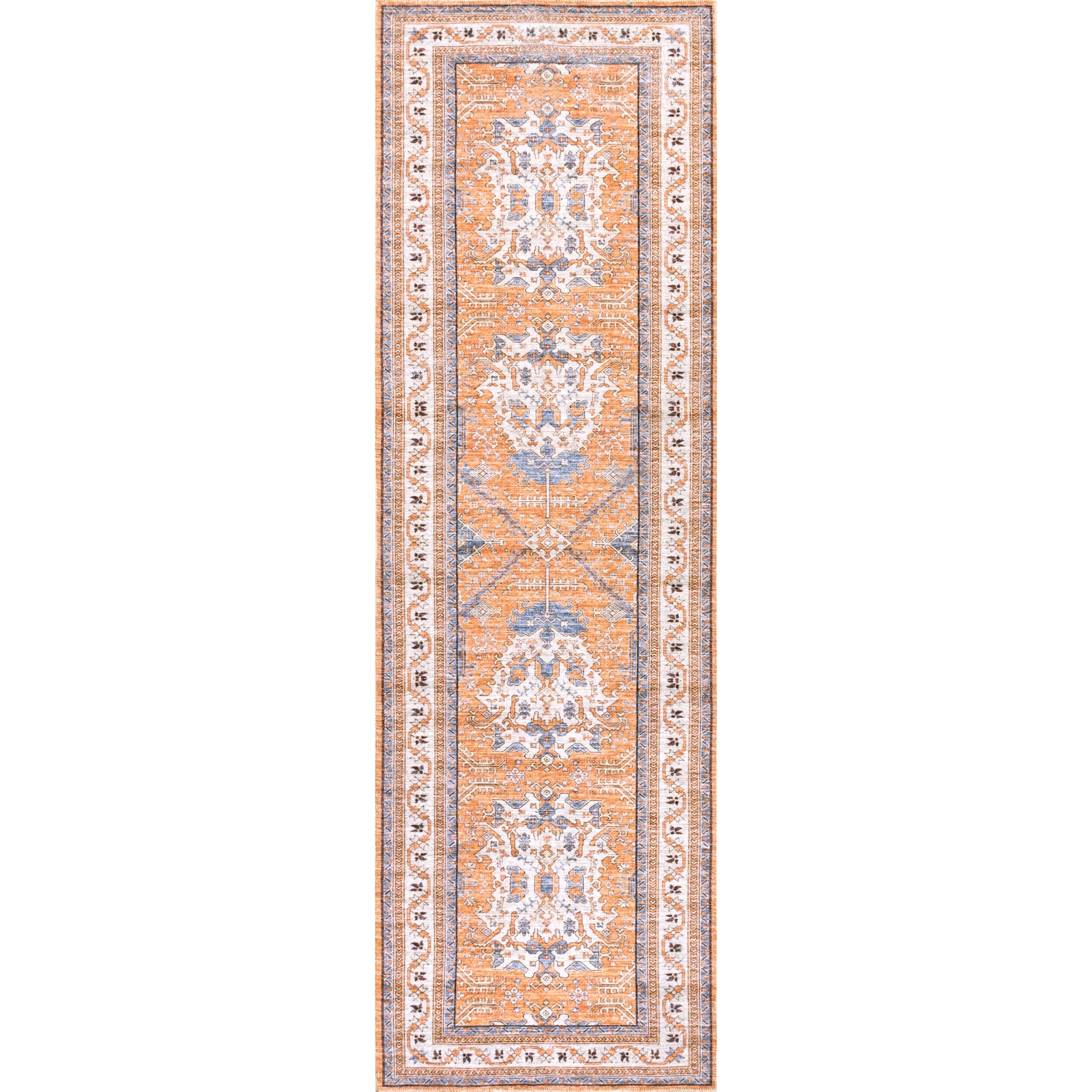 nuLOOM Sky Machine Washable Global Inspired Runner Rug, 2' 6" x 8', Rust