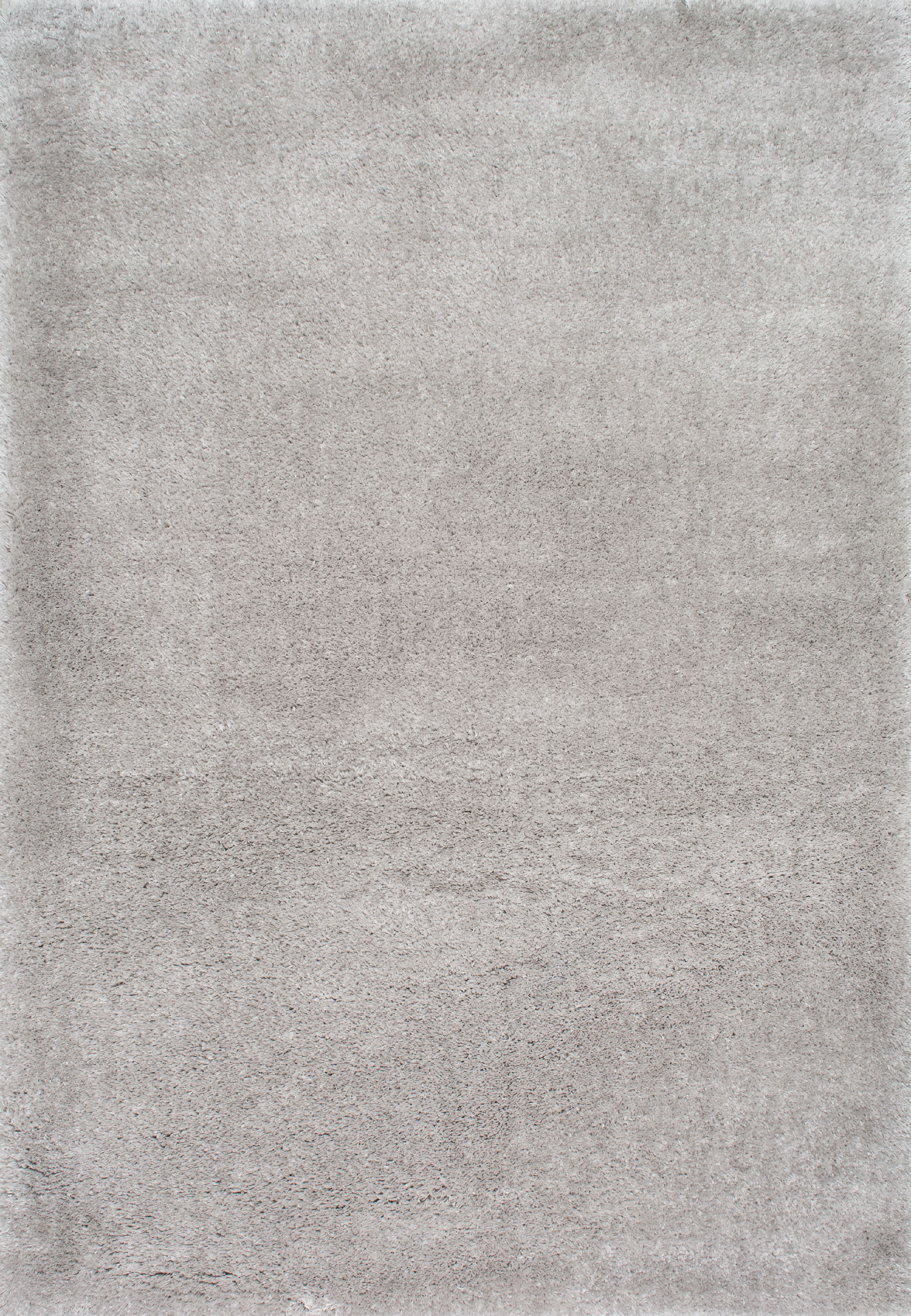 Silver Rectangular Synthetic Shag Rug, 3' 3" x 5'