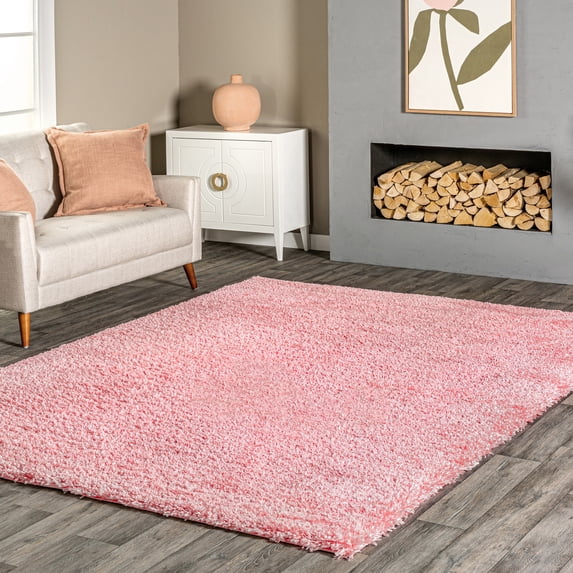 nuLOOM Soft & Plush Cloudy Shag Area Rug, 4' x 6', Baby Pink