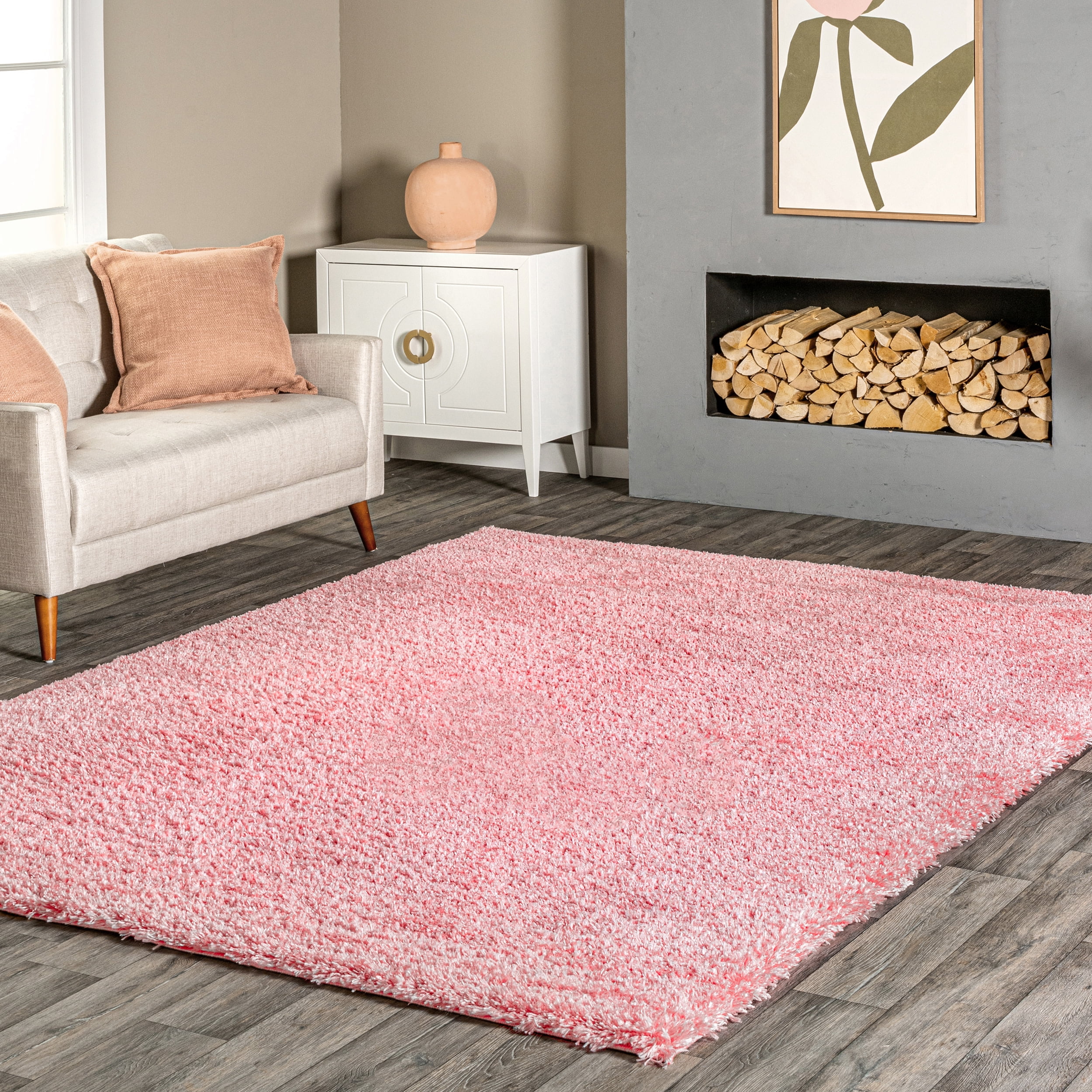 nuLOOM Soft & Plush Cloudy Shag Area Rug, 7' 10" x 10', Baby Pink