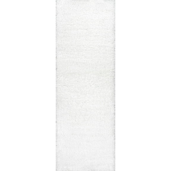 nuLOOM Soft & Plush Cloudy Shag Runner Rug, 2' 8" x 8', Snow White