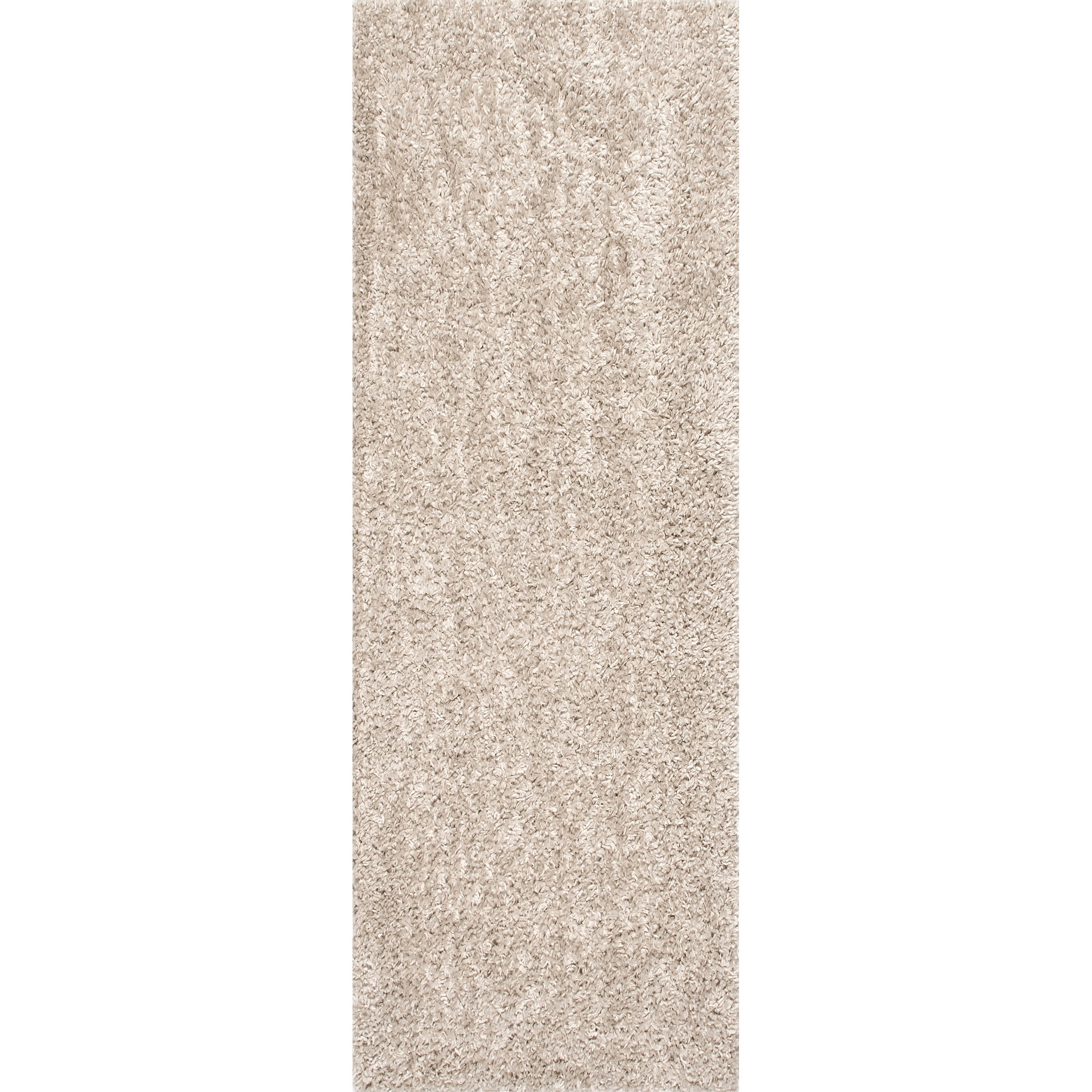 Nuloom Kara Solid 2x8 Runner Shag Indoor Area Rug for Living Room Bedroom Dining Room Nursery Entryway Hallway, Beige