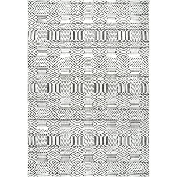 nuLOOM Stacey Textured Modern Geometric Indoor/Outdoor Area Rug, 5' x 8', Gray