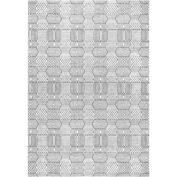 nuLOOM Stacey Textured Modern Geometric Indoor/Outdoor Area Rug, 8' x 10', Gray