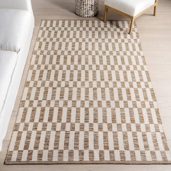 nuLOOM Stormie Checkered Indoor/Outdoor Area Rug, 4' x 6', Stormie Brown