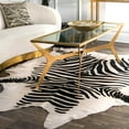 thumbnail image 1 of nuLOOM Striped Handmade Cowhide Shaped Area Rug, 5' x 7', White, 1 of 2