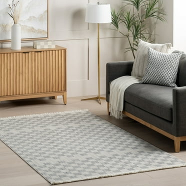 nuLOOM Sunniva Casual Checkered Tasseled Area Rug, 5' x 8', Sunniva Beige