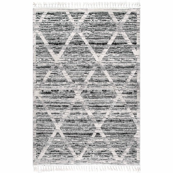 nuLOOM Suri Soft Diamond Trellis Textured Accent Rug, 3' x 5', Gray