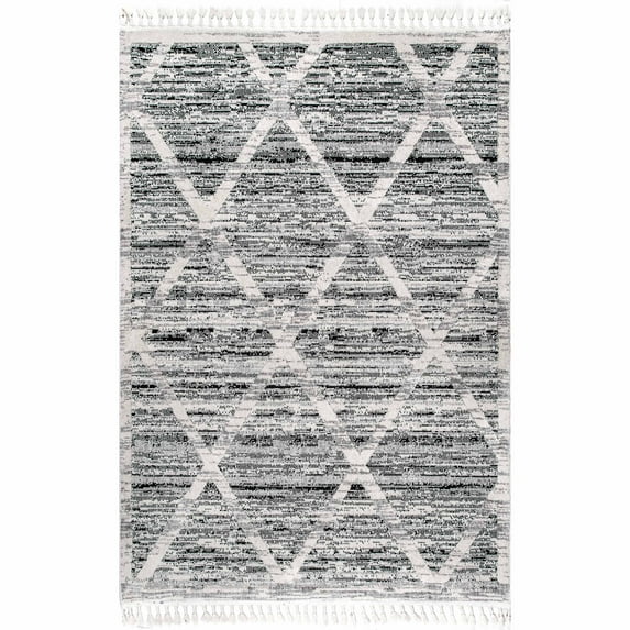 nuLOOM Suri Soft Diamond Trellis Textured Area Rug, 9' x 12', Gray