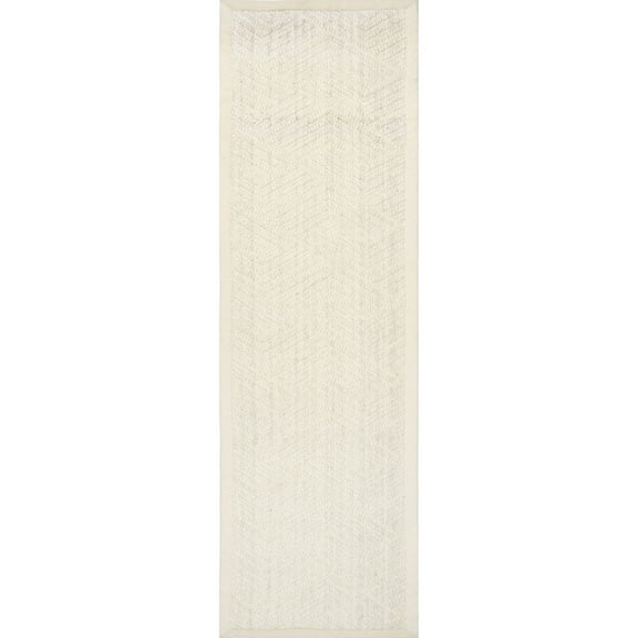 nuLOOM Suzanne Natural Textured Wool Runner Rug, 2' 6" x 8', Cream