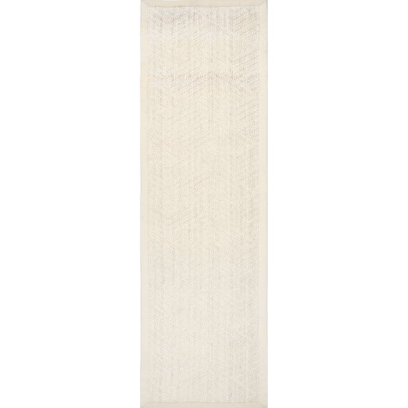 nuLOOM Suzanne Natural Textured Wool Runner Rug, 2' 6" x 8', Cream