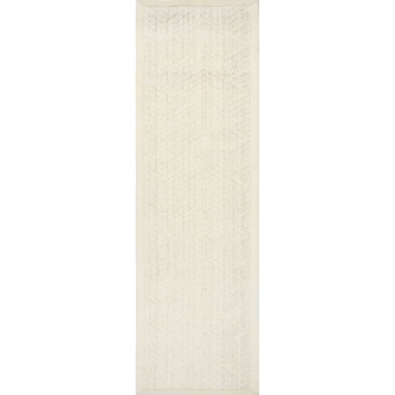 nuLOOM Suzanne Natural Textured Wool Runner Rug, 2' x 8', Cream
