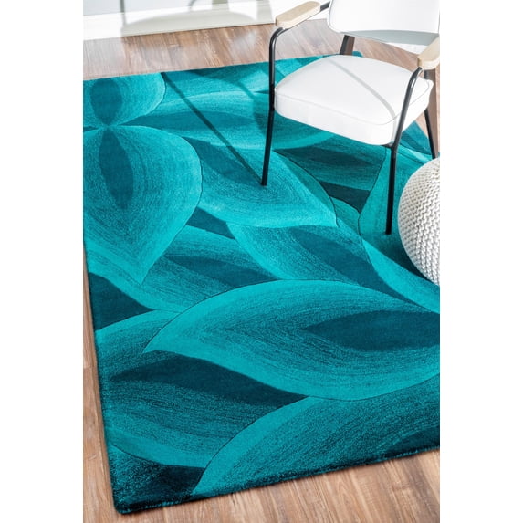 nuLOOM Svetlana Hand Tufted Wool Area Rug, 7' 6" x 9' 6", Teal