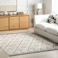 thumbnail image 1 of nuLOOM Sydney SpinClean Machine Washable Diamond Trellis Area Rug, 5' x 8', Sydney Ivory, 1 of 11