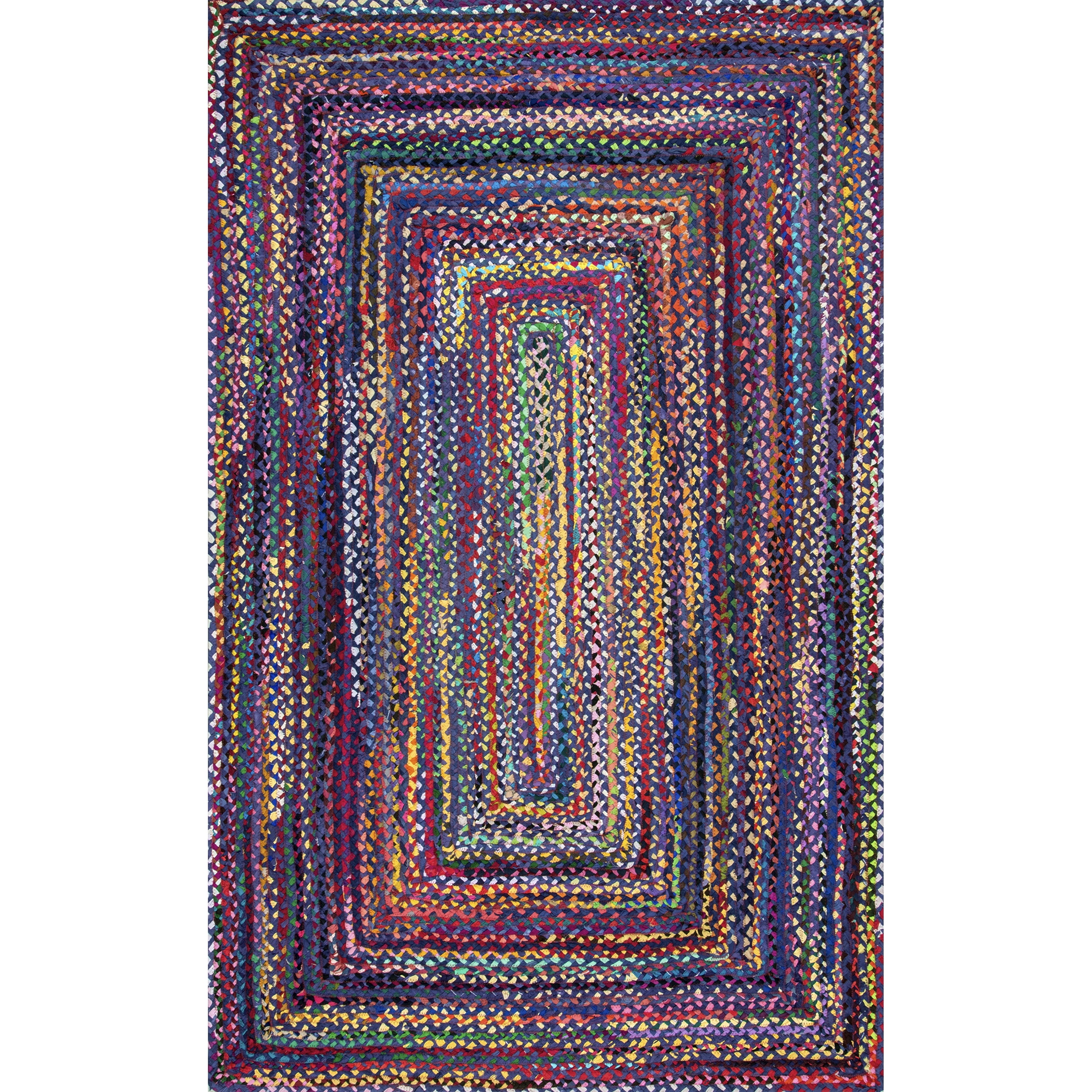 Handmade Multicolor Braided Cotton Oval Rug 4' x 6'