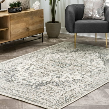 nuLOOM Tanith Vintage Medallion Cream 6' 7" x 9' Transitional Area Rug