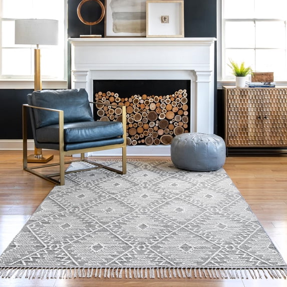 nuLOOM Tenawa Tribal Eye Trellis Area Rug, 5' x 8', Gray