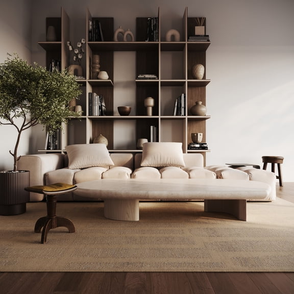 nuLOOM Thea Laurent Abstract Wool Rug, 5' x 8', Thea Tan