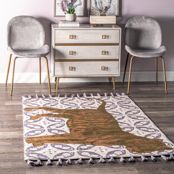 nuLOOM Thomas Paul Printed Fierce Tiger Area Rug, 4' x 6', Multi