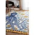 thumbnail image 1 of nuLOOM Thomas Paul Printed Flatweave Cotton Giant Octopus Accent Rug, 3' x 5', Multi, 1 of 2
