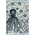 thumbnail image 1 of nuLOOM Thomas Paul Printed Flatweave Cotton Giant Octopus Area Rug, 5' x 8', Aqua, 1 of 2