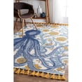 thumbnail image 1 of Nuloom  Handmade by Thomas Paul Cotton Printed Octopus Runner Rug, 1 of 3