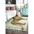 thumbnail image 1 of nuLOOM Thomas Paul Printed Leading Lion Tassel Area Rug, 5' x 8', Light Green, 1 of 2
