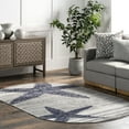 thumbnail image 1 of nuLOOM Thomas Paul Starfish and Striped Area Rug, 5' x 8', Oval, Starfish Grey, 1 of 10