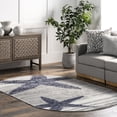 thumbnail image 1 of nuLOOM Thomas Paul Starfish and Striped Area Rug, 3' x 5', Oval, Starfish Grey, 1 of 10