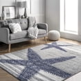 thumbnail image 1 of nuLOOM Thomas Paul Starfish and Striped Area Rug, 4' x 4', Square, Starfish Grey, 1 of 10