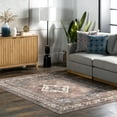 thumbnail image 1 of nuLOOM Tindra Persian Medallion Machine Washable Area Rug, 4' x 6', Rust, 1 of 9