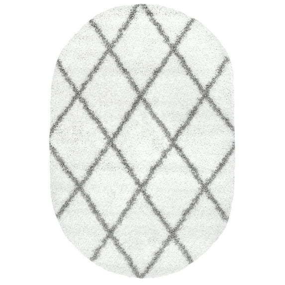 nuLOOM Trellis Cozy Soft & Plush Shag Area Rug, 3' x 5', White