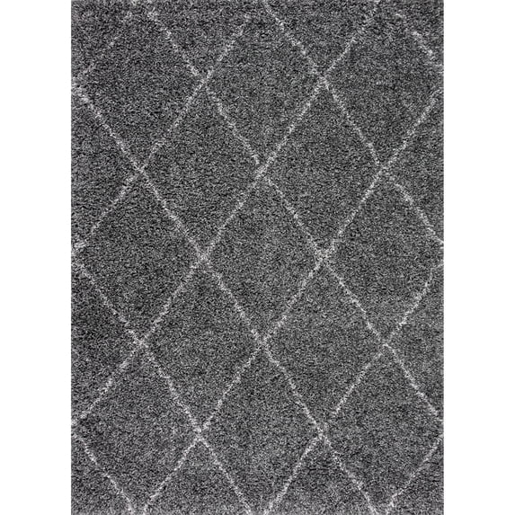 nuLOOM Trellis Cozy Soft & Plush Shag Area Rug, 6' 7" x 9', Gray