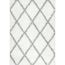 nuLOOM Trellis Cozy Soft & Plush Shag Area Rug, 6' 7" x 9', White
